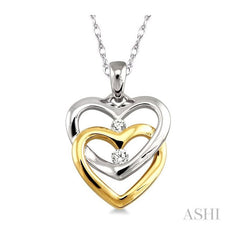 ASHI Twin Heart Shape 2 Stone Diamond Pendant 93678PPFVPDWY