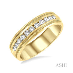 ASHI Channel Set Men'S Diamond Band 38613PPFGYG