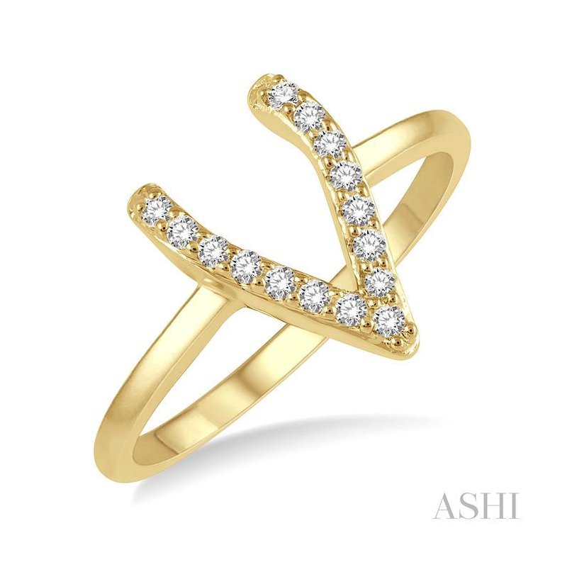 ASHI Stackable Wishbone Petite Diamond Fashion Ring 385C8PPTSYG