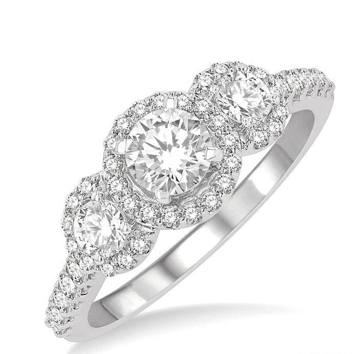 Parkplace Jewelers Round Shape Past Present & Future Semi-Mount Halo Diamond Engagement Ring 246M3PPFHWG-SM