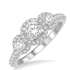 Parkplace Jewelers Round Shape Past Present & Future Semi-Mount Halo Diamond Engagement Ring 246M3PPFHWG-SM