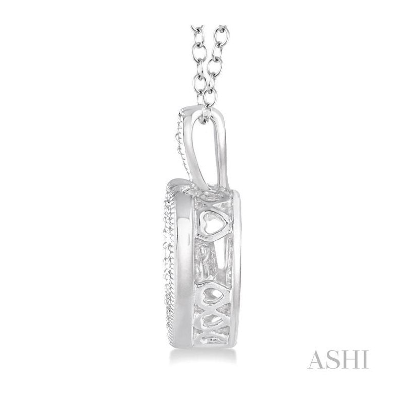 ASHI Silver Heart Shape Emotion Diamond Pendant 80079PPSXSLPD