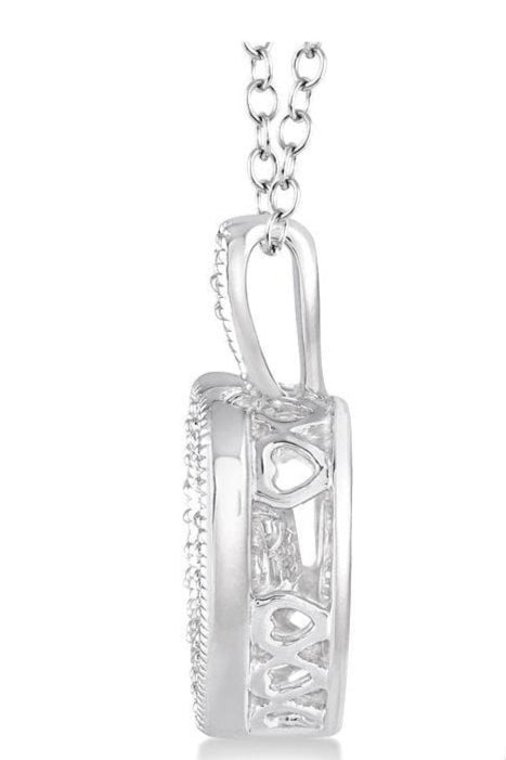 Parkplace Jewelers Silver Heart Shape Emotion Diamond Pendant 80079PPSXSLPD