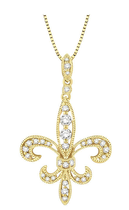 Parkplace Jewelers Fleur De Lis Diamond Pendant 96195PPFHPDYG