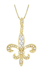 Parkplace Jewelers Fleur De Lis Diamond Pendant 96195PPFHPDYG