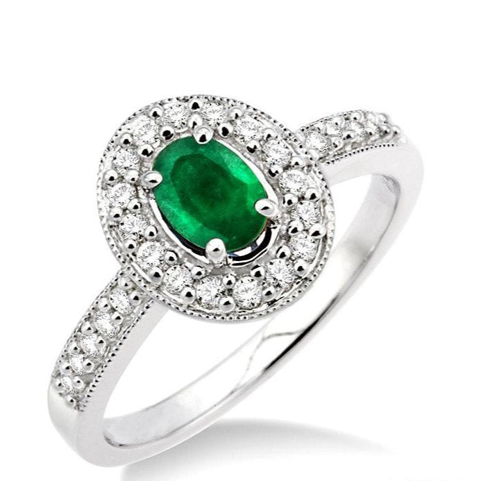 Parkplace Jewelers Oval Shape Gemstone & Halo Diamond Ring 42496PPFNEMW