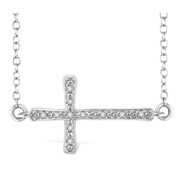 Parkplace Jewelers Silver Cross Diamond Pendant 87939PPSSSLPD