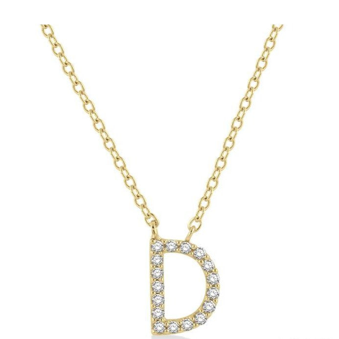 Parkplace Jewelers Block 'D' Initial Diamond Pendant 912F9PPTSPDYG-D