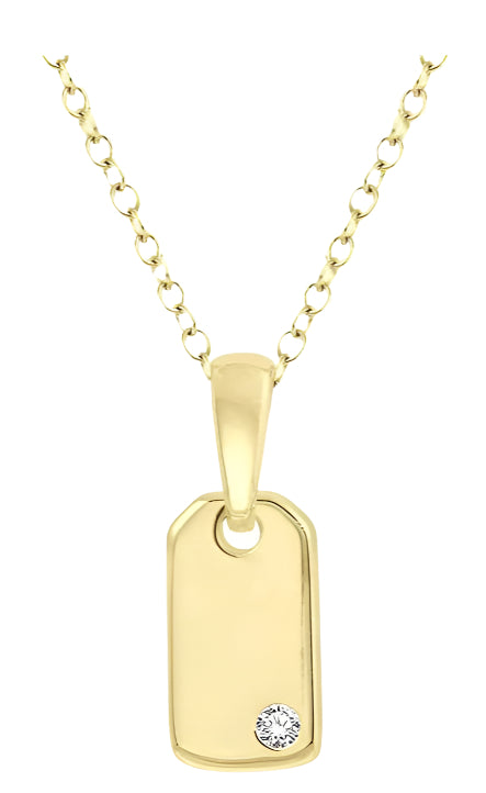 Parkplace Jewelers Dog Tag Diamond Pendant 906F9PPTGPDYG