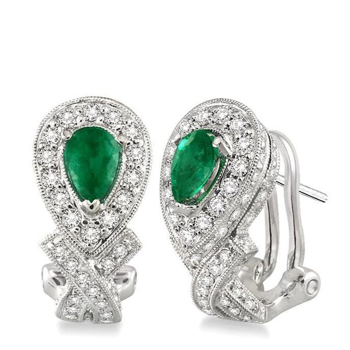 Parkplace Jewelers Pear Shape Gemstone & Halo Diamond Earrings 58311PPFREREMWG