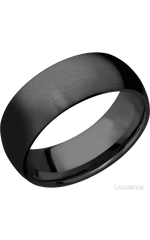 8 mm wide Domed Zirconium band.