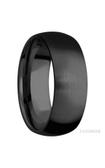8 mm wide Domed Zirconium band.