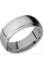 8 mm wide Domed Stepped Down Edges Titanium band.