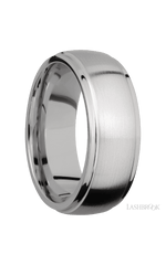 8 mm wide Domed Stepped Down Edges Titanium band.