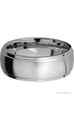 8 mm wide Domed Stepped Down Edges Titanium band.