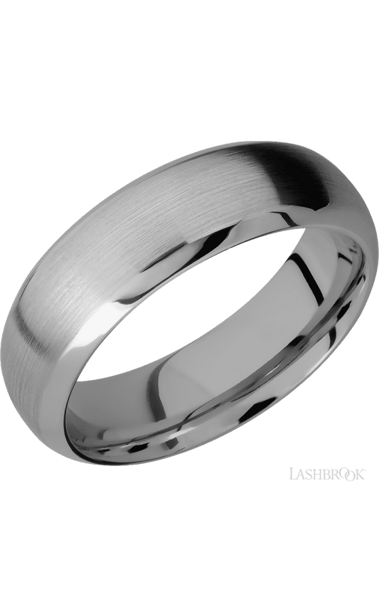 7 mm wide Domed Bevel Titanium band.