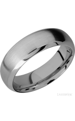 7 mm wide Domed Bevel Titanium band.