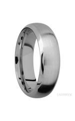 7 mm wide Domed Bevel Titanium band.