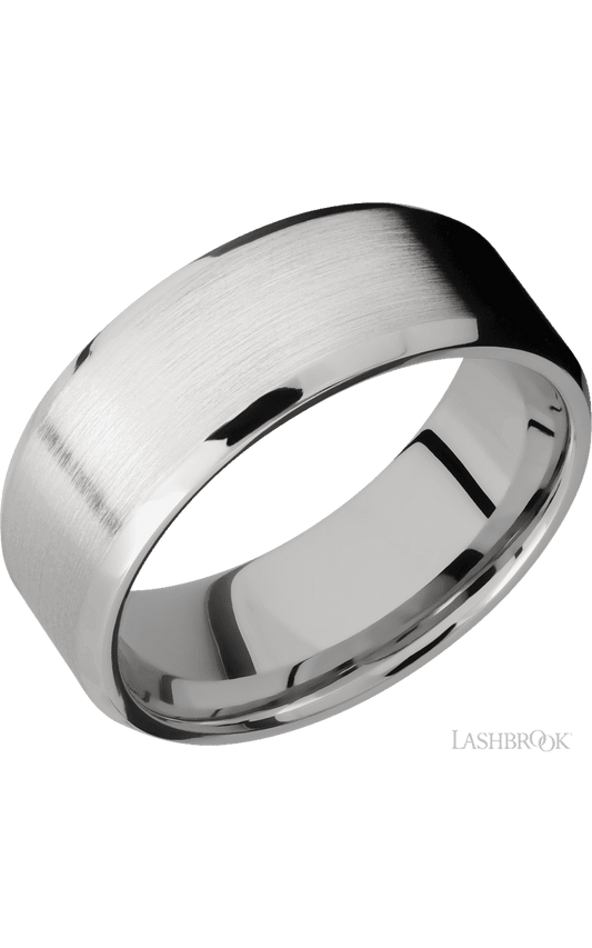 8 mm wide Beveled Cobalt Chrome band.