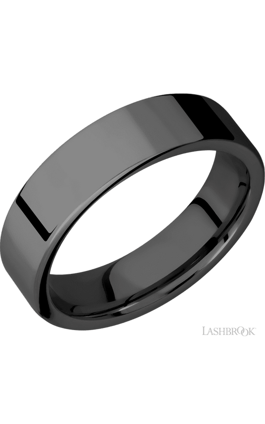 6 mm wide Flat Zirconium band.