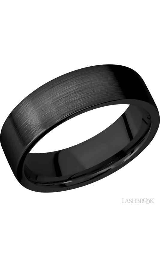 7 mm wide Flat Zirconium band.