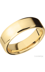7 mm wide Beveled 10K Yellow Gold band.