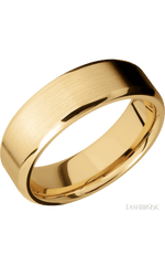 7 mm wide Beveled 10K Yellow Gold band.