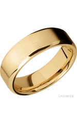 7 mm wide Beveled 10K Yellow Gold band.