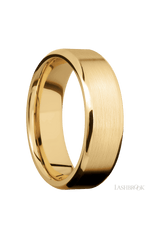 7 mm wide Beveled 10K Yellow Gold band.