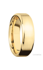 7 mm wide Beveled 10K Yellow Gold band.