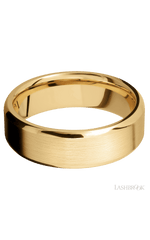 7 mm wide Beveled 10K Yellow Gold band.