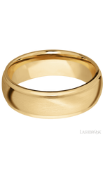 7 mm wide Domed Stepped Down Edges 10K Yellow Gold band.