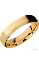 5 mm wide Beveled 14K Yellow Gold band.