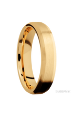5 mm wide Beveled 14K Yellow Gold band.