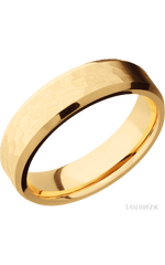 6 mm wide Beveled 14K Yellow Gold band.