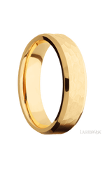 6 mm wide Beveled 14K Yellow Gold band.
