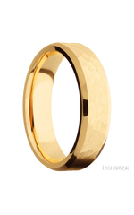 6 mm wide Beveled 14K Yellow Gold band.