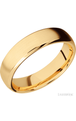 6 mm wide Domed Bevel 14K Yellow Gold band.