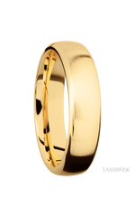 6 mm wide Domed Bevel 14K Yellow Gold band.