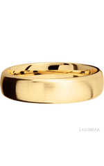 6 mm wide Domed Bevel 14K Yellow Gold band.