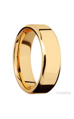 7 mm wide Beveled 14K Yellow Gold band.