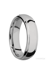 6 mm wide Domed Stepped Down Edges Titanium band.