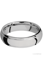 6 mm wide Domed Stepped Down Edges Titanium band.