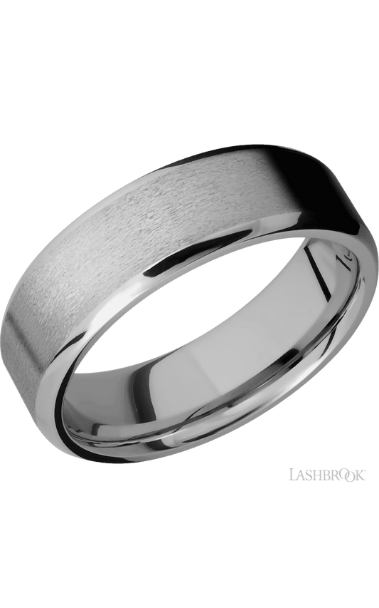 7 mm wide Beveled Titanium band.