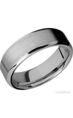 7 mm wide Beveled Titanium band.