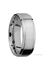 7 mm wide Flat Grooved Edges Titanium band.