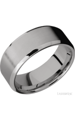 8 mm wide Beveled Titanium band.