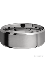 8 mm wide Beveled Titanium band.