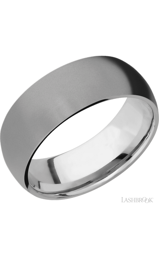 8 mm wide Domed Titanium band.
