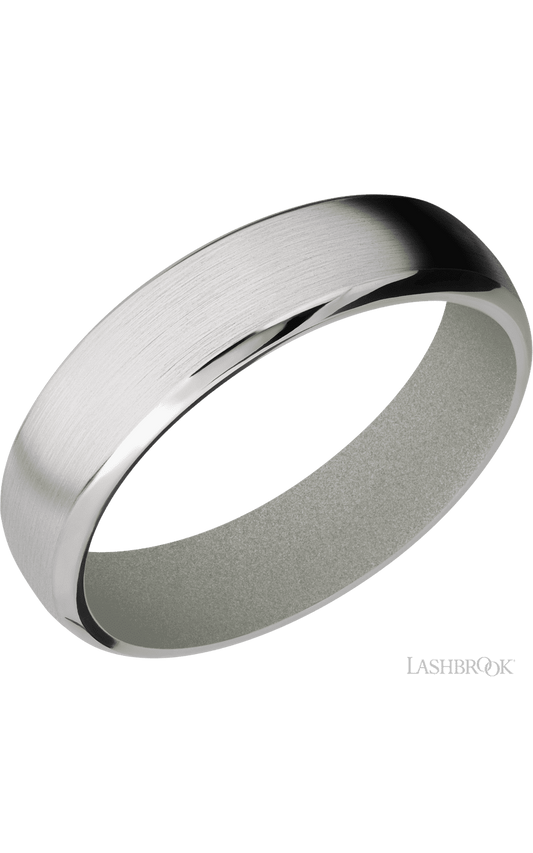 6 mm wide Domed Bevel Cobalt Chrome band featuring a Gun Metal Grey sleeve.